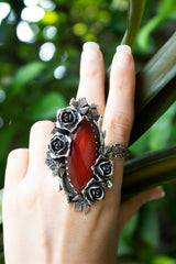 Crimson Roses: Red Onyx Ring, AR-7655