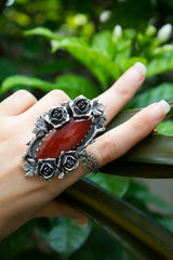 Crimson Roses: Red Onyx Ring, AR-7655