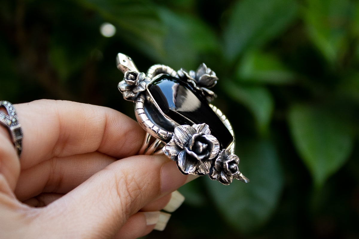 Coffin Black Onyx Ring, AR-7165