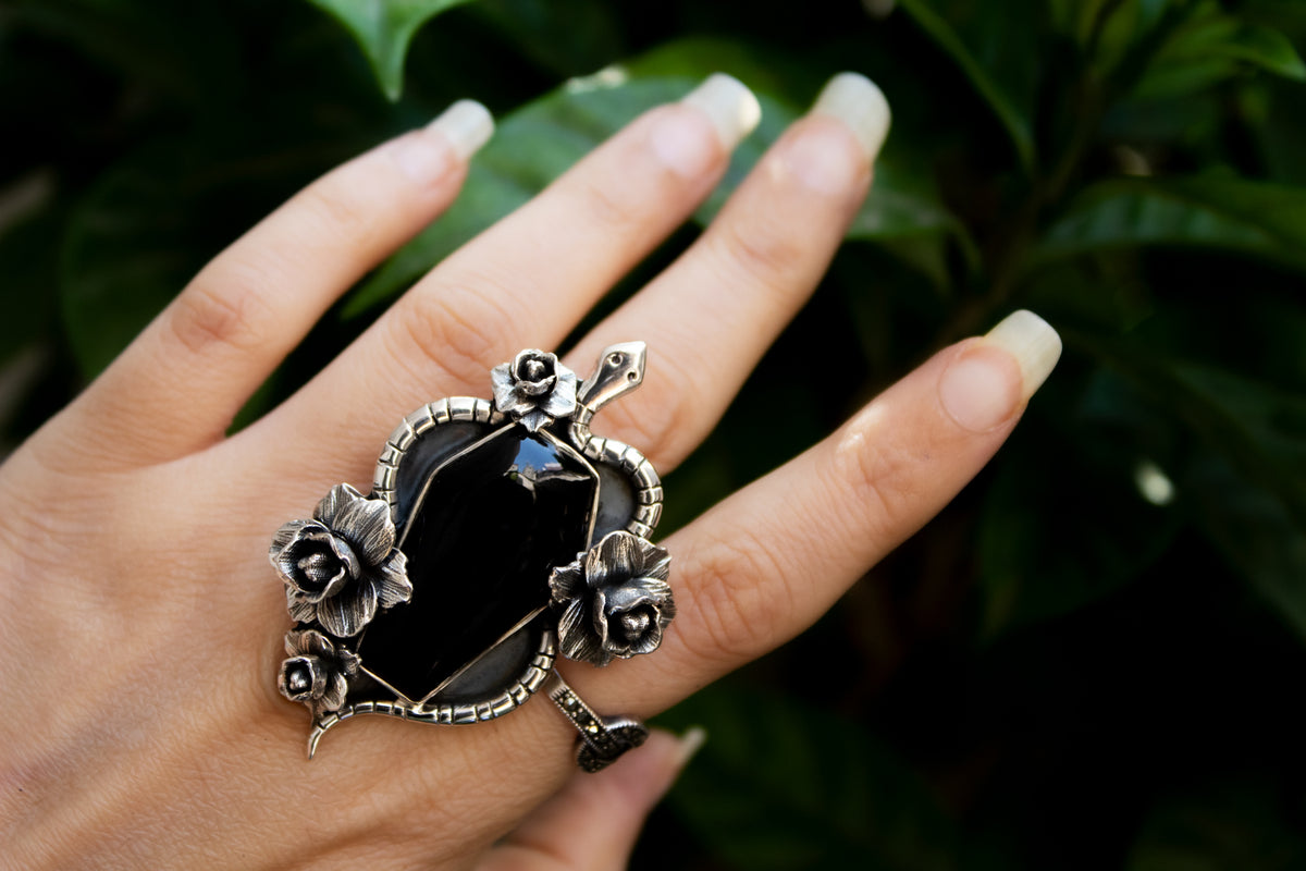 Coffin Black Onyx Ring, AR-7165