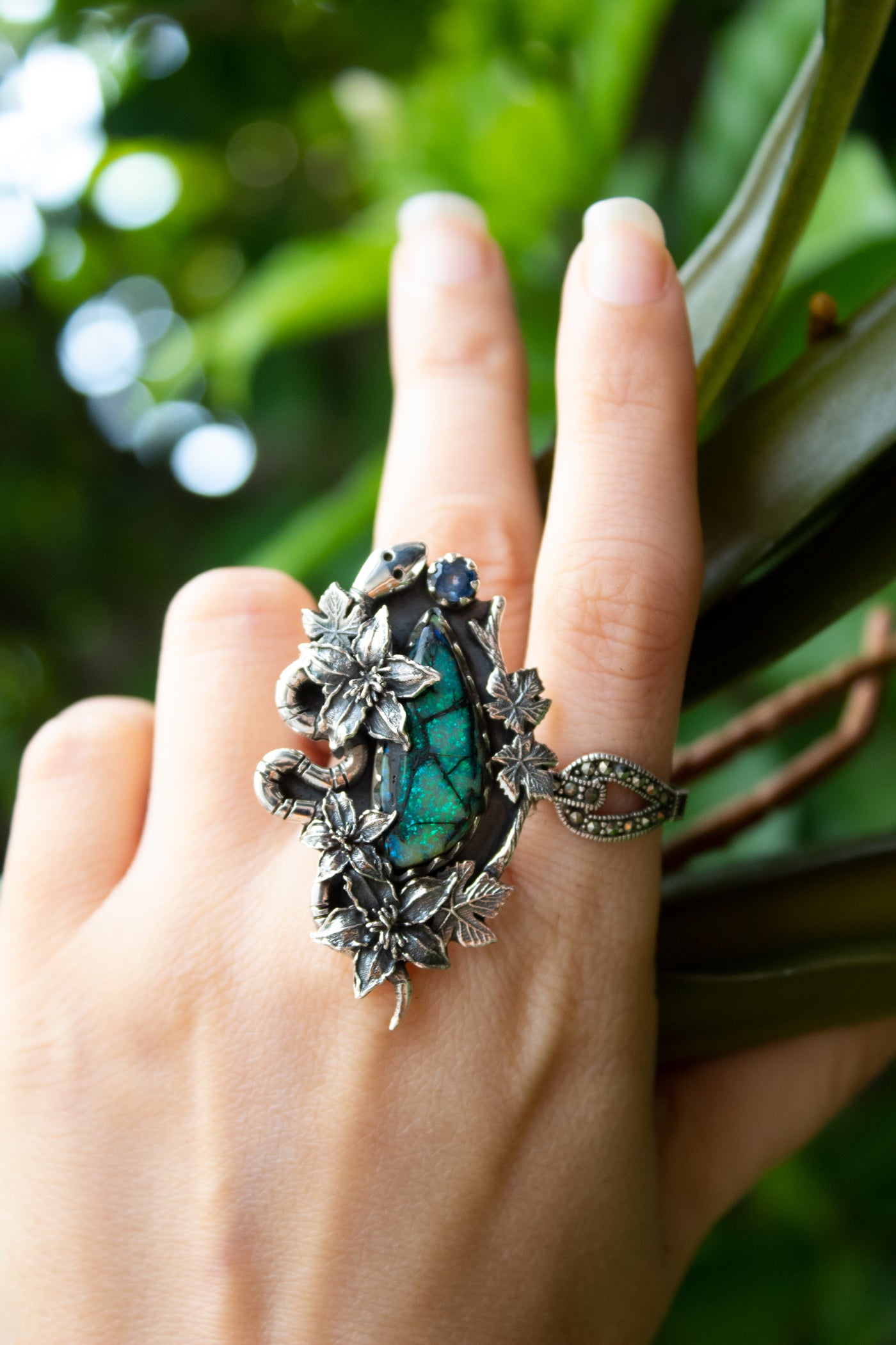 The Garden’s Watcher: Monarch Opal Ring, AR- 7658