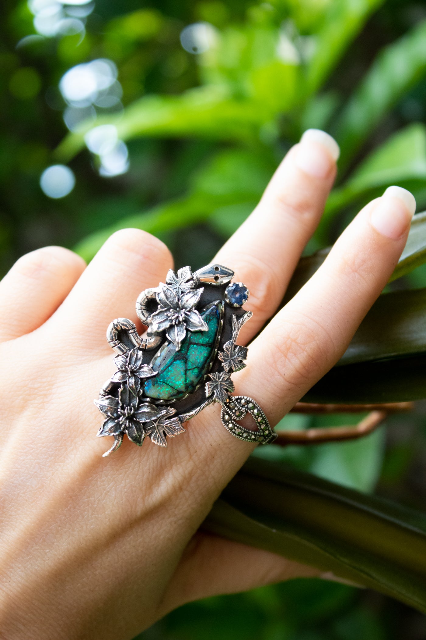 The Garden’s Watcher: Monarch Opal Ring, AR- 7658