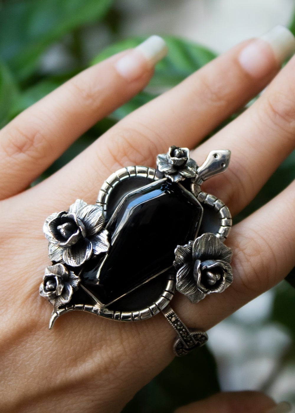 Coffin Black Onyx Ring, AR-7165