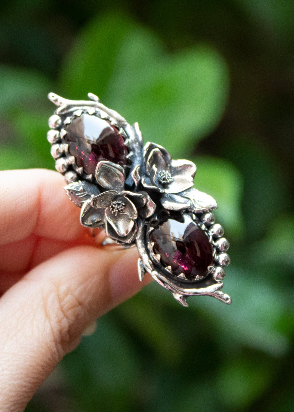 Floral Garnet Ring AR-7192