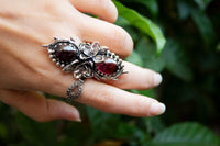 Floral Garnet Ring AR-7192