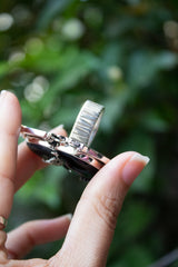 Eclipse of Shadows: Black Onyx Labradorite Ring, AR- 7645