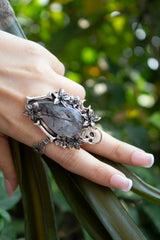 Grave Bloom: Black Rutile Ring, AR- 7643
