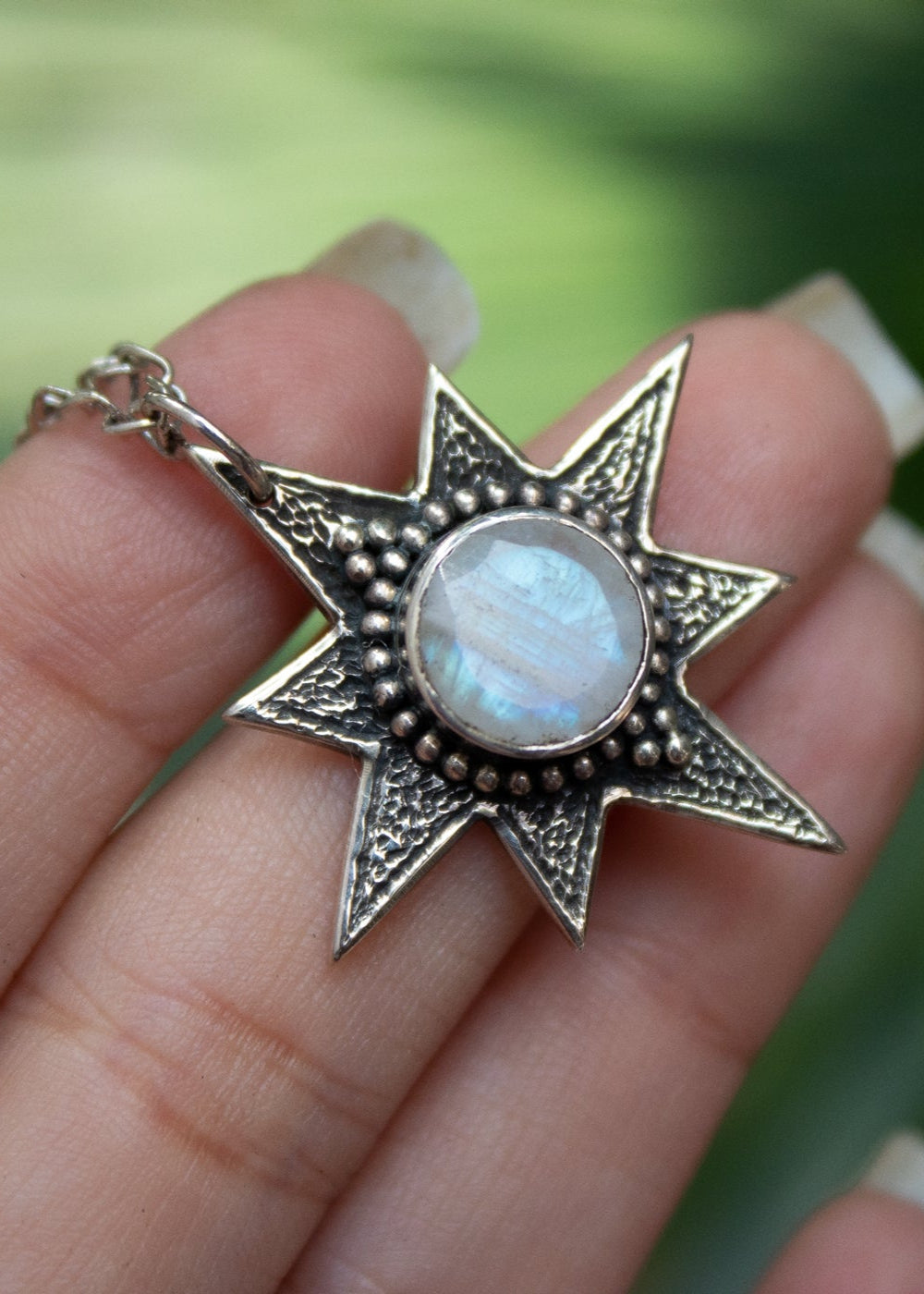 Moonstone Pendant, Handmade Celestial Pendant, AP-6901