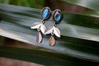 Labradorite Earrings, Leafy Handmade Earrings, AE-6896