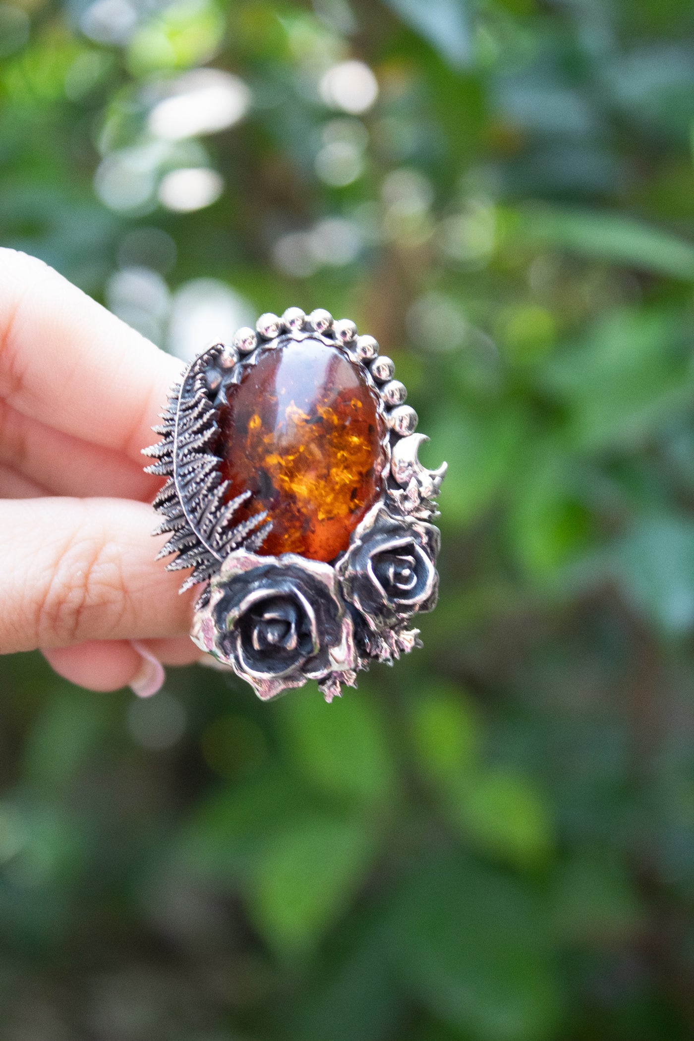 Golden Ember - Amber Ring, AR-7647