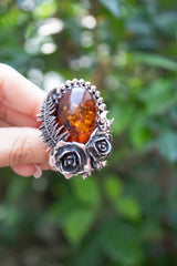 Golden Ember - Amber Ring, AR-7647