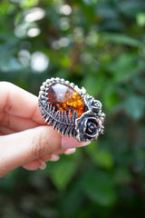 Golden Ember - Amber Ring, AR-7647