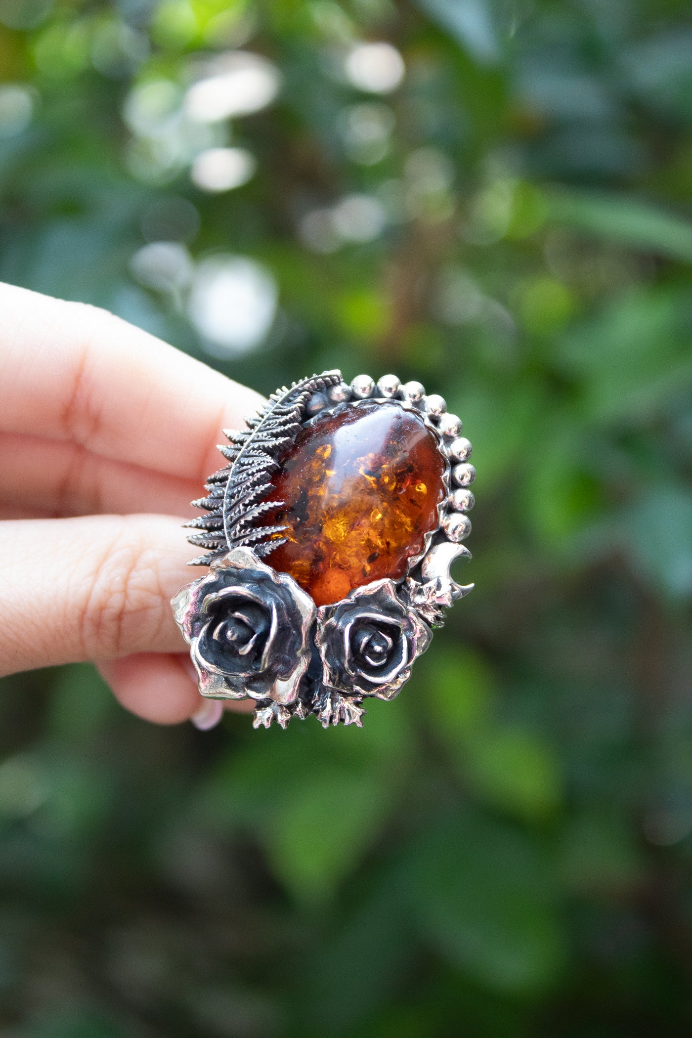 Golden Ember - Amber Ring, AR-7647