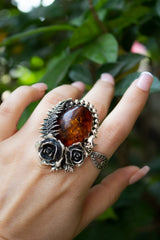 Golden Ember - Amber Ring, AR-7647