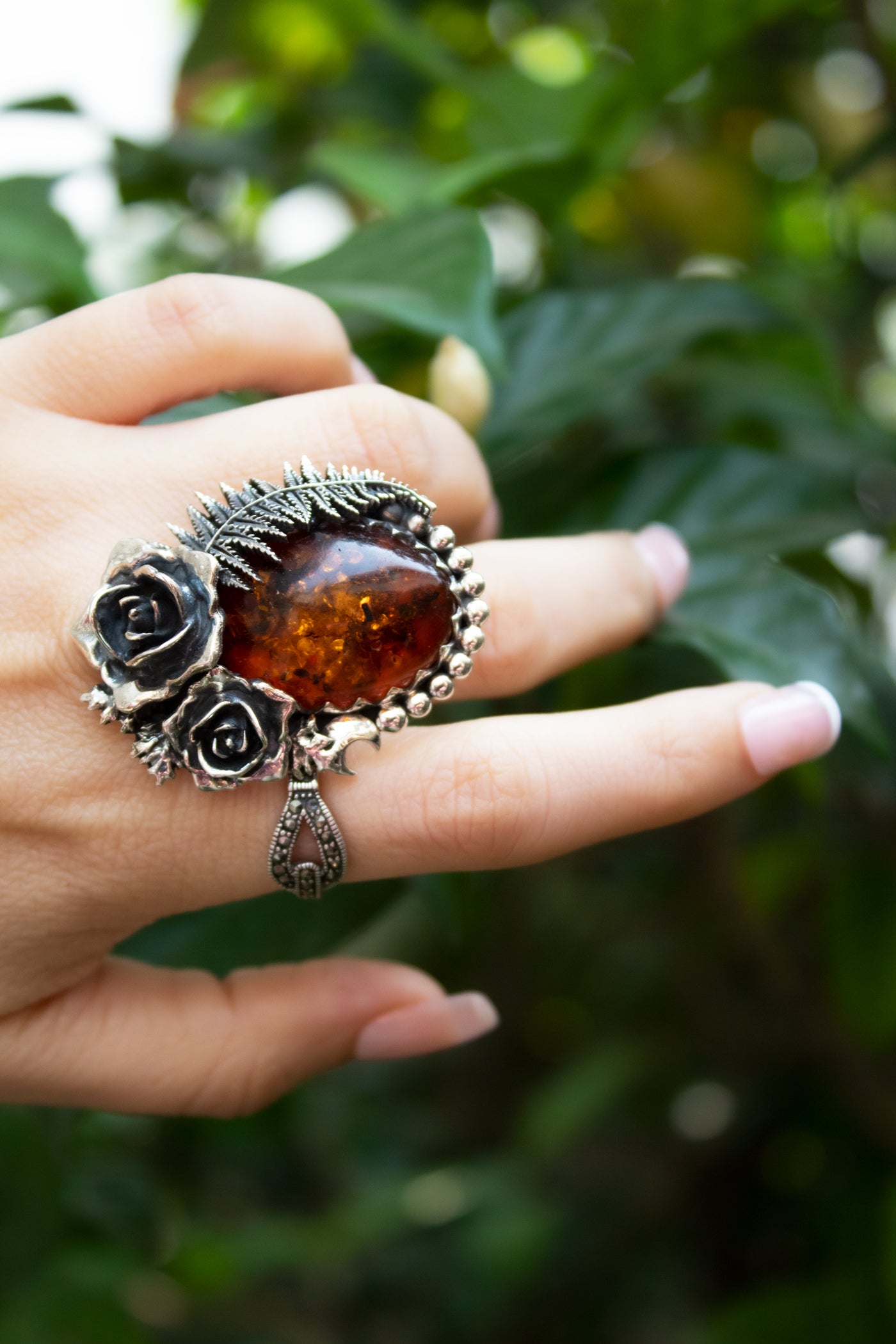 Golden Ember - Amber Ring, AR-7647