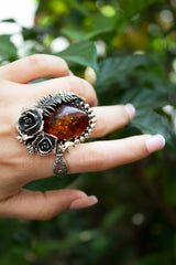 Golden Ember - Amber Ring, AR-7647