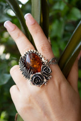 Golden Ember - Amber Ring, AR-7647