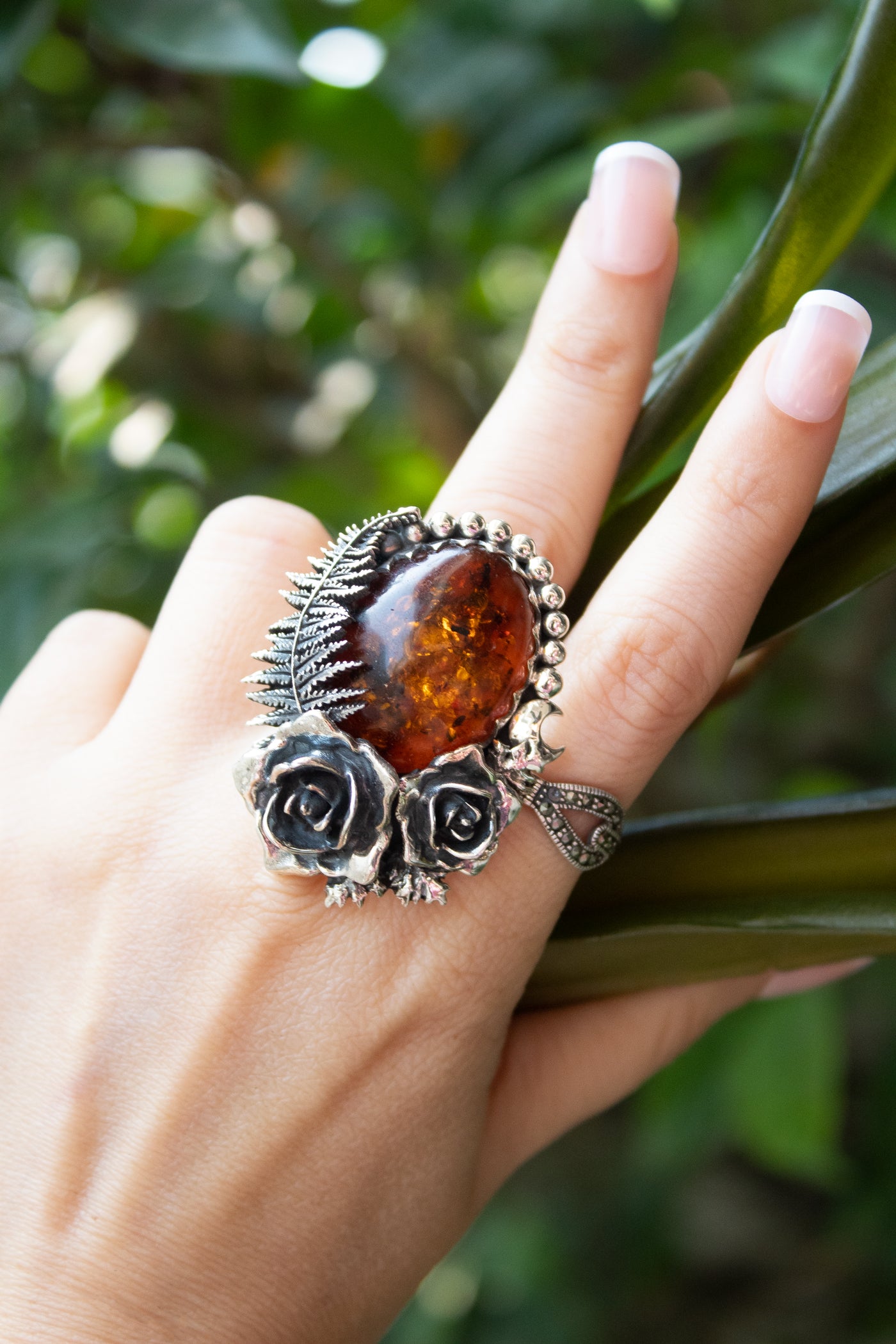 Golden Ember - Amber Ring, AR-7647