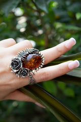 Golden Ember - Amber Ring, AR-7647