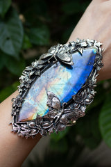 Wings of Becoming: Labradorite Cuff Bracelet, AB-7659
