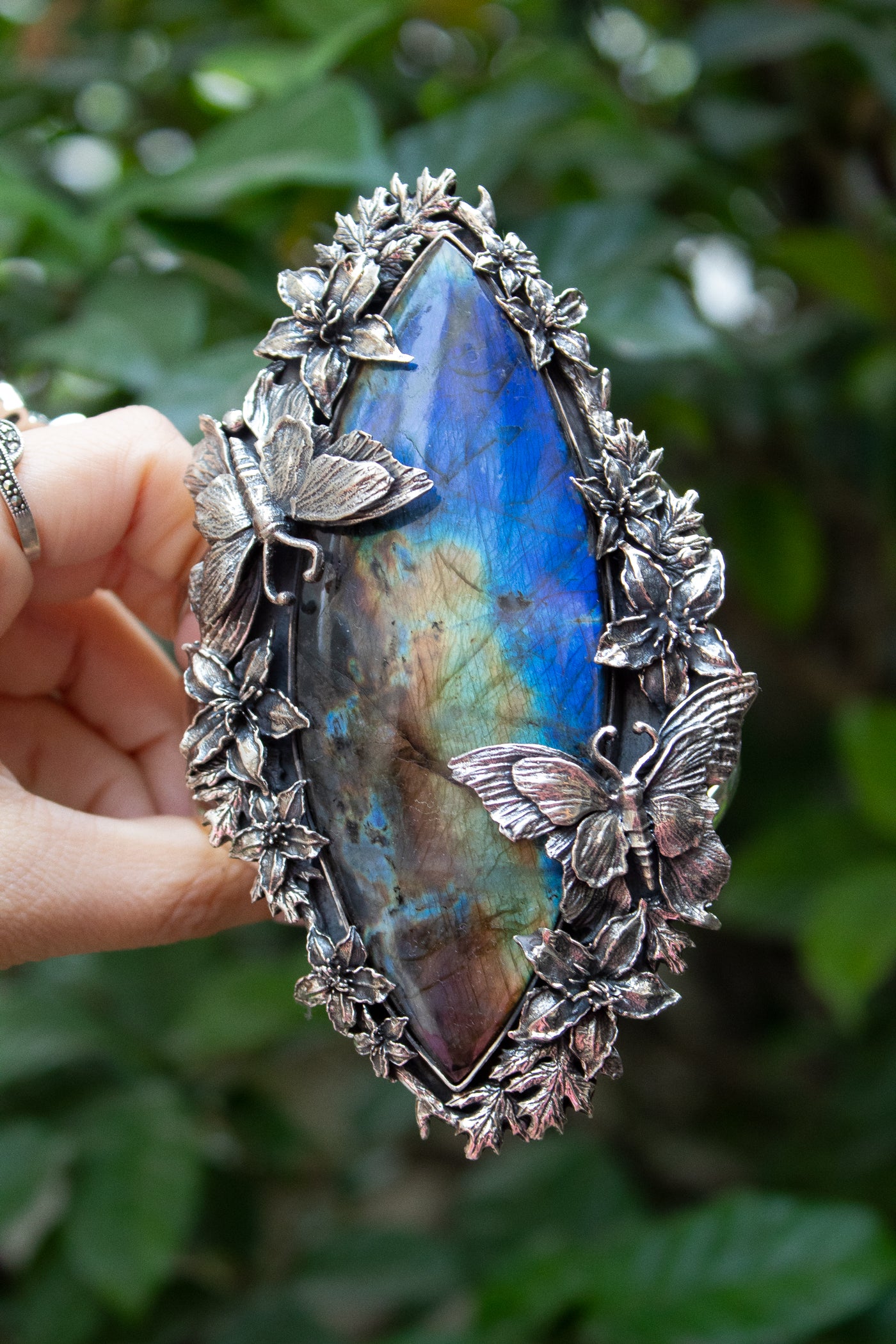 Wings of Becoming: Labradorite Cuff Bracelet, AB-7659