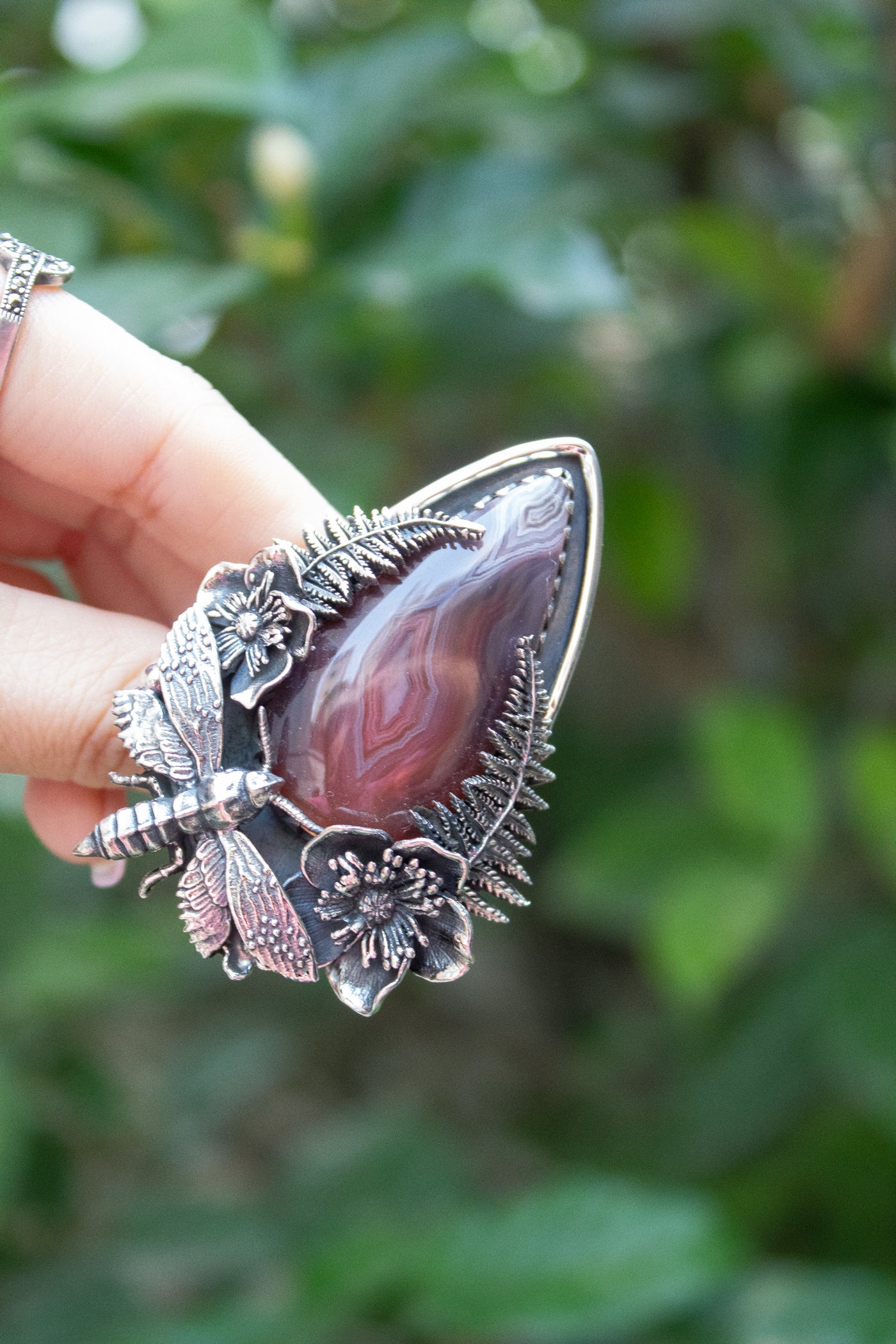 Red Botswana Agate Ring, AR-7664