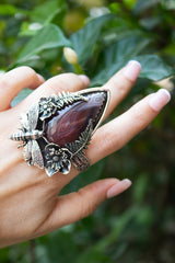 Red Botswana Agate Ring, AR-7664