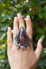 Red Botswana Agate Ring, AR-7664