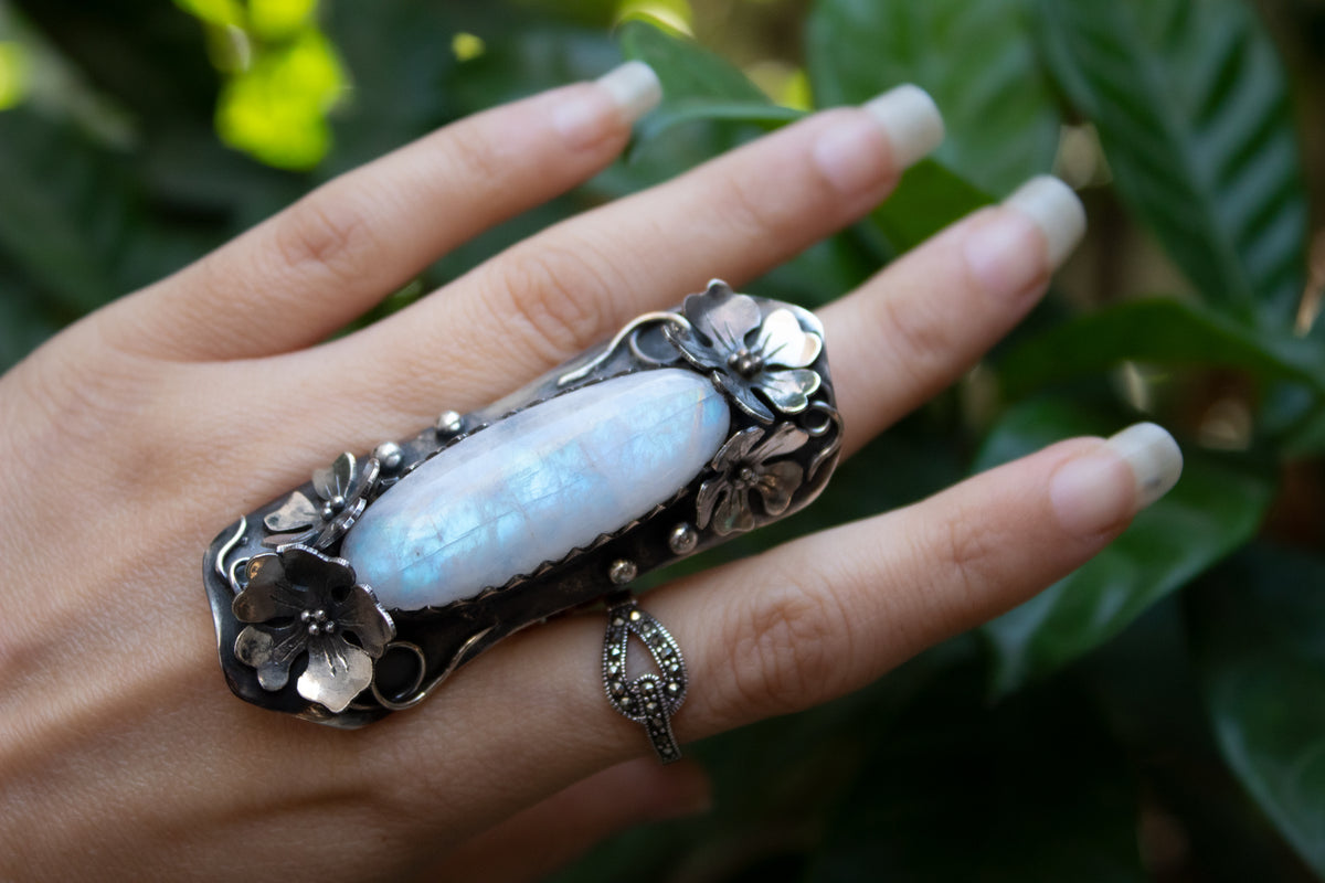 Floral Moonstone Ring, AR-6872