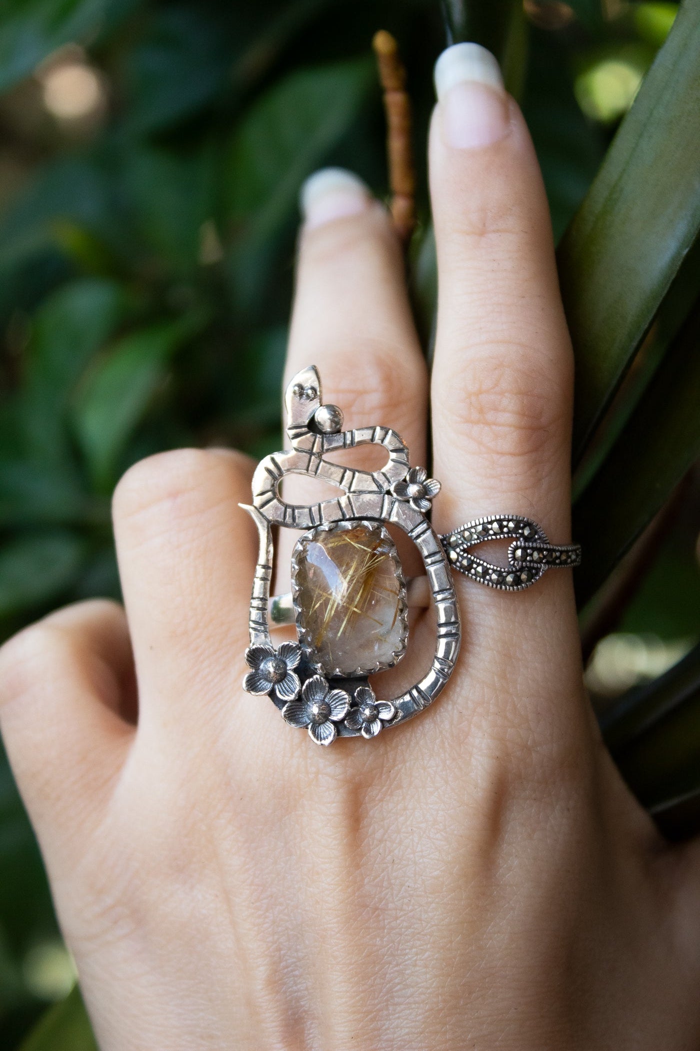 Golden Rutilated Quartz Ring, AR-6873