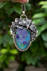 Whispers of the Winged Garden: Monarch Opal Pendant, AR-7660