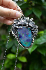 Whispers of the Winged Garden: Monarch Opal Pendant, AR-7660