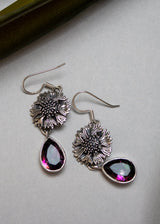 Boucles d'oreilles en topaze mystique de style Art Nouveau, AE-2120