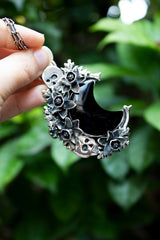 Crescent of Shadows- Black Onyx Pendant, AP- 7654