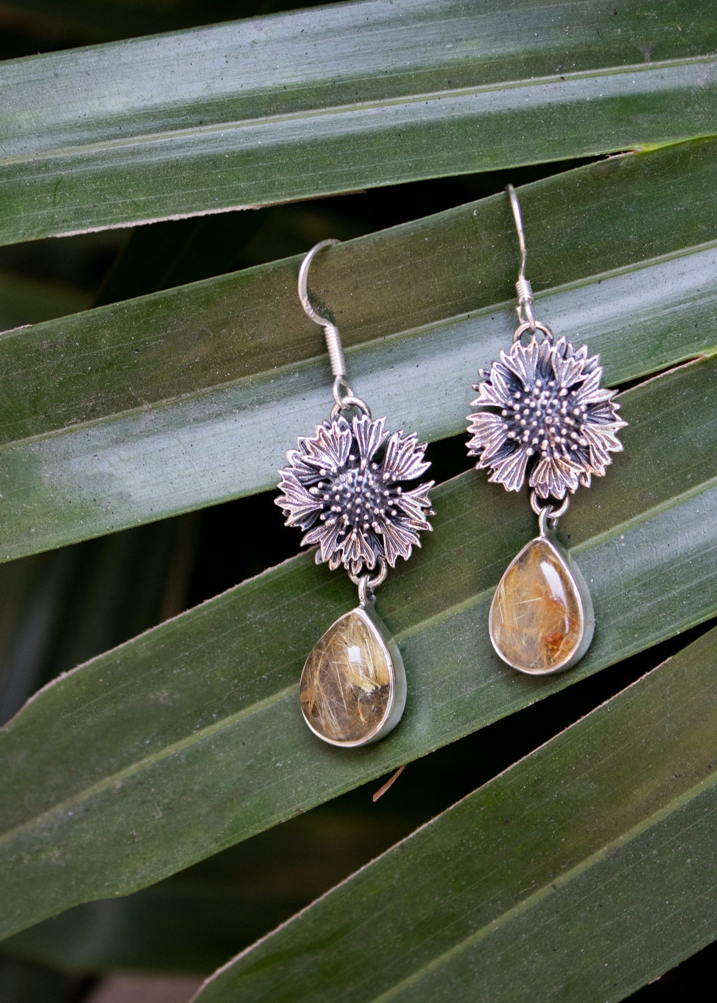 Golden Rutile Earrings, AE-7201