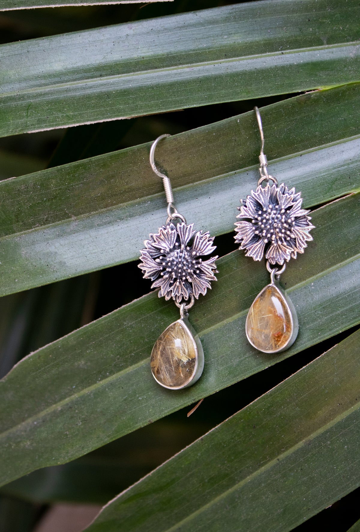 Golden Rutile Earrings, AE-7201