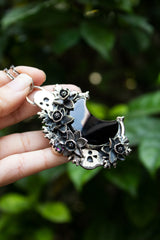 Crescent of Shadows- Black Onyx Pendant, AP- 7654
