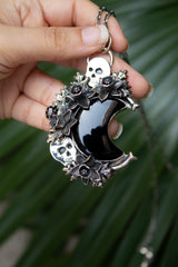 Crescent of Shadows- Black Onyx Pendant, AP- 7654