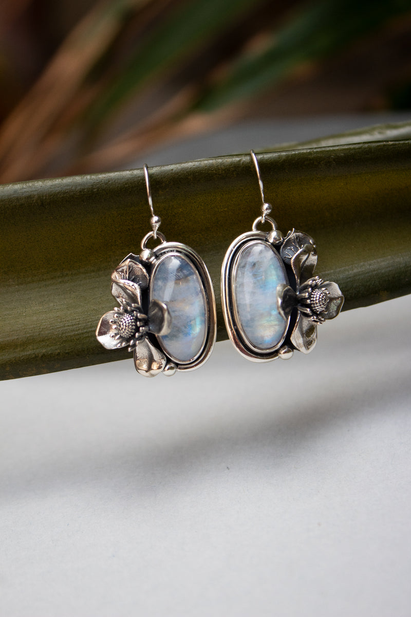 Floral Moonstone Earrings, AE-7202