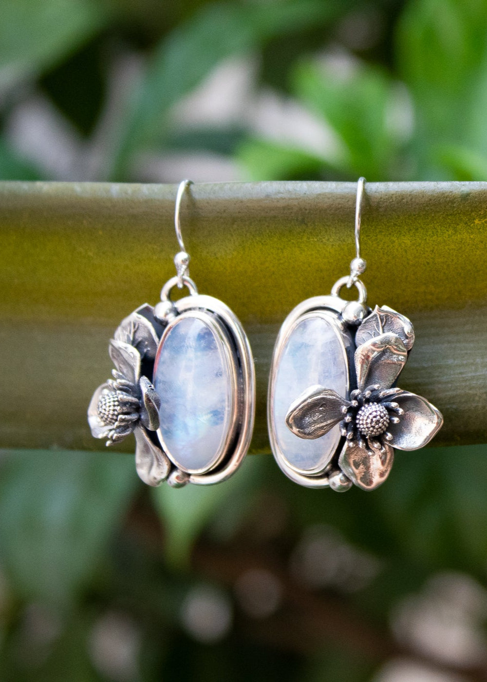 Moonstone Botanical Earrings, AE-7202