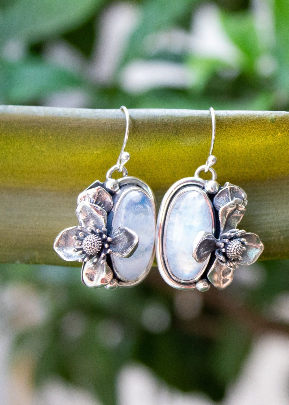 Moonstone Botanical Earrings, AE-7202