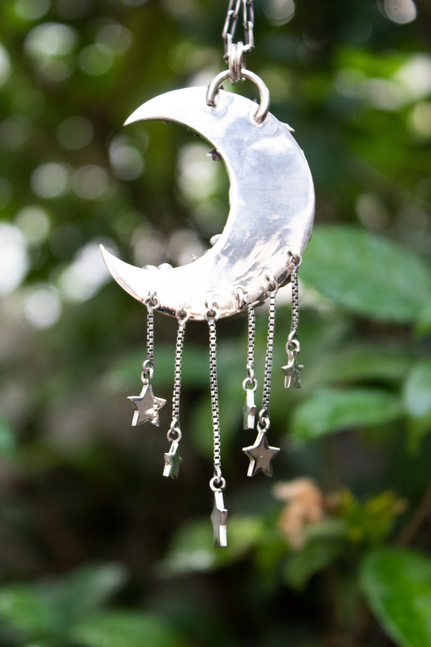 Moonlit Blossoms - Ethiopian Opal Crescent Pendant, AP-7671