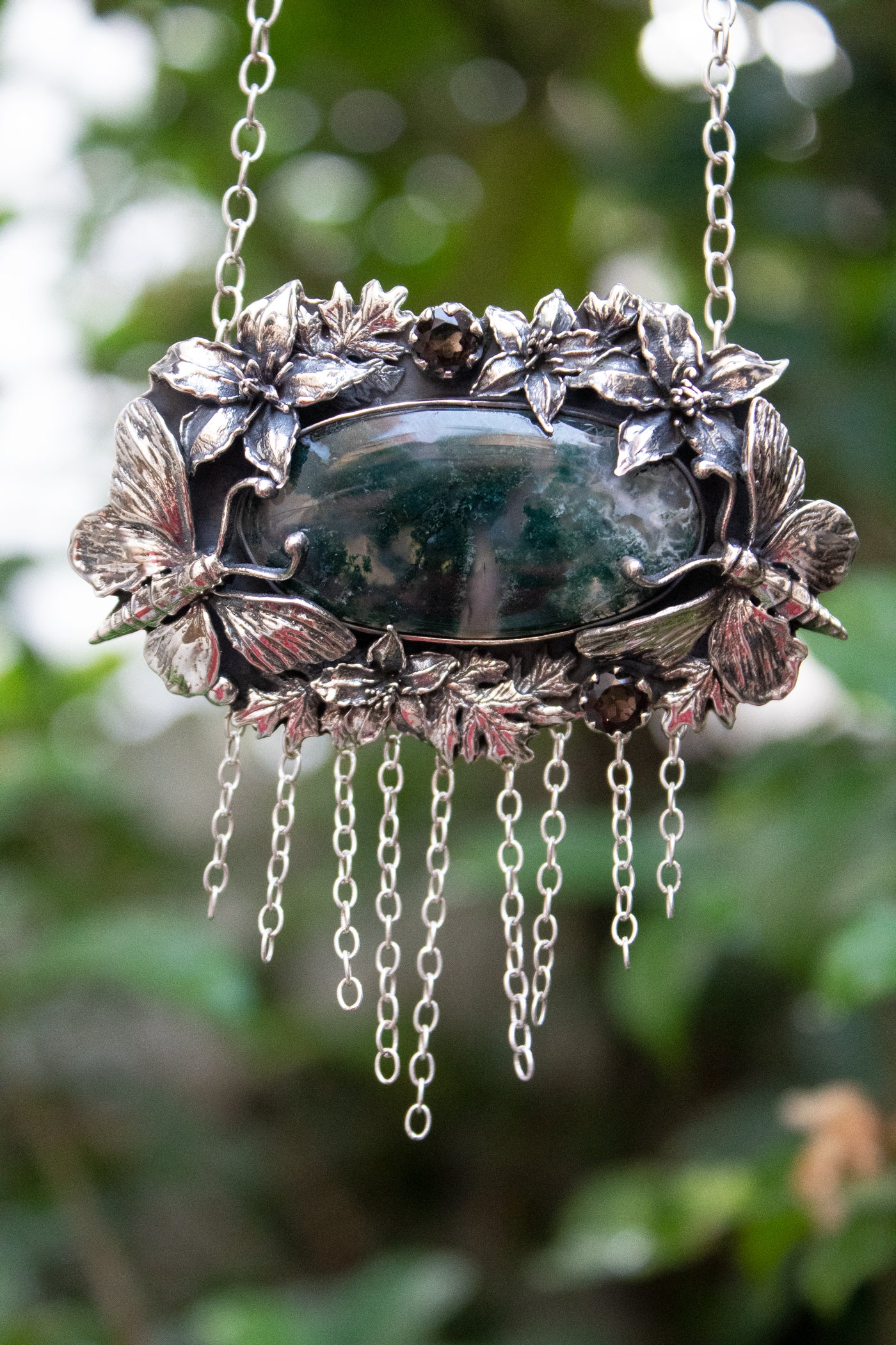 Forest Whispers Necklace Moss Agate, AN-7669
