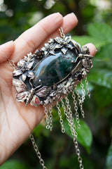 Forest Whispers Necklace Moss Agate, AN-7669