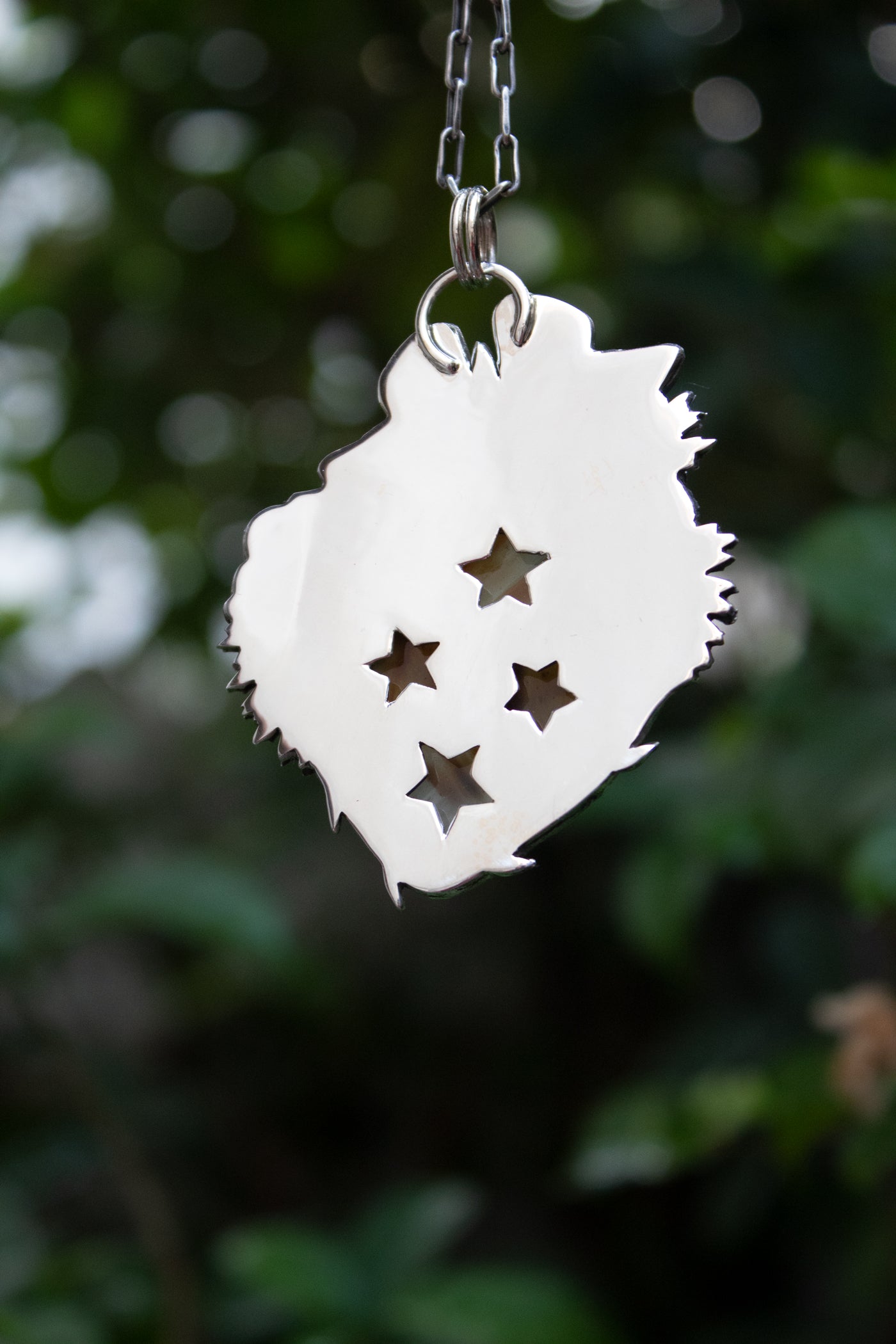 Wings of the Wild Garden — Stick Tube Agate Pendant