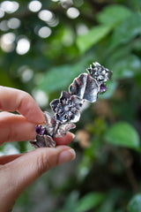 Garden of Flight – Amethyst & Butterfly Botanical Bracelet, AB-7672