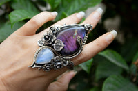 Purple Labradorite & Moonstone Ring, AR-7211