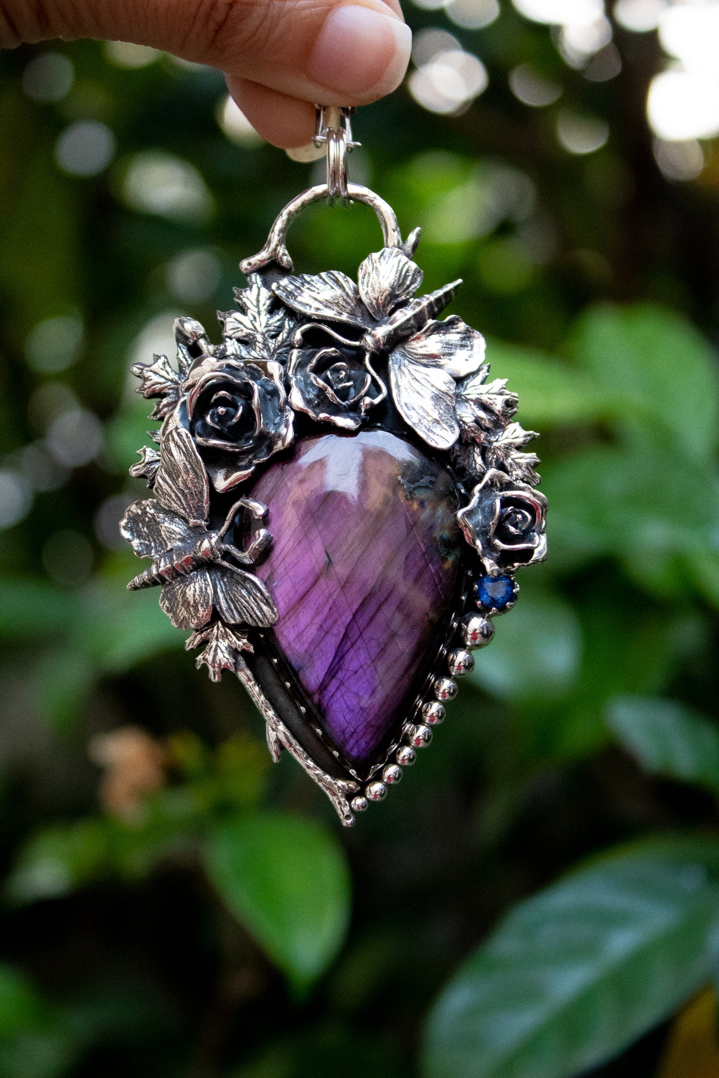 Whispers in Violet Twilight: Purple Labradorite Pendant, AP-7670