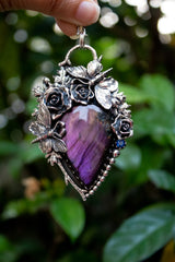 Whispers in Violet Twilight: Purple Labradorite Pendant, AP-7670