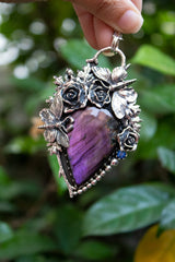 Whispers in Violet Twilight: Purple Labradorite Pendant, AP-7670